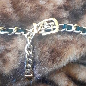 Gold and Fux leather dress belt.